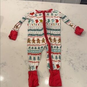 Little Sleepies Red and Green Holiday Footies